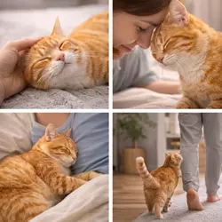 Gato agusto con su amo